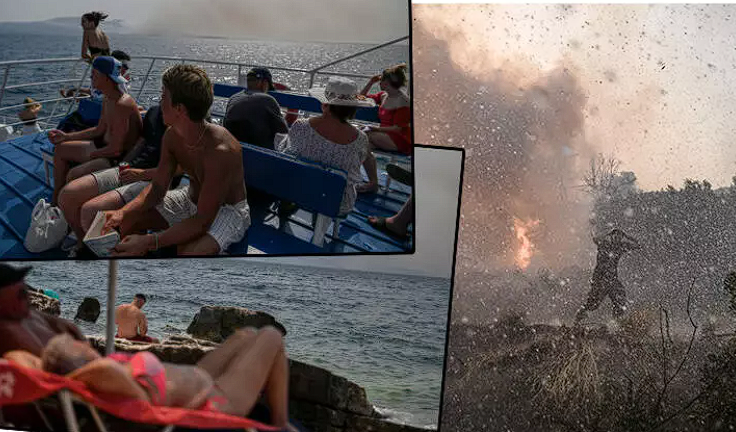 Yunanistan 'Cehennem'i yaşıyor! Turistlerin rahatlığı pes dedirtti, yangınlar uydudan görüntülendi - Resim: 4