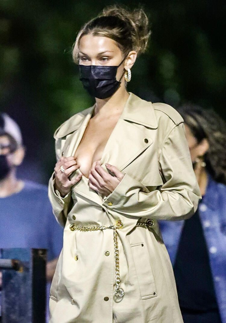 Ünlü model Bella Hadid'in iç çamaşırsız hali olay oldu! Sokakta görenler şaşırdı - Resim: 2