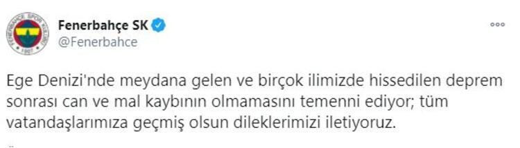 Kulüpler ve sporculardan İzmir'deki deprem için paylaşımlar - Resim: 3