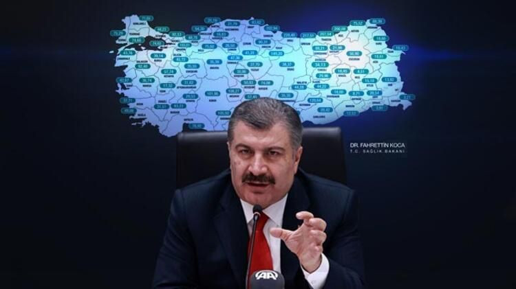 Samsun rekora koşuyor Sağlık Bakanı Fahrettin Koca Covid-19 haritasını paylaştı - Resim: 1