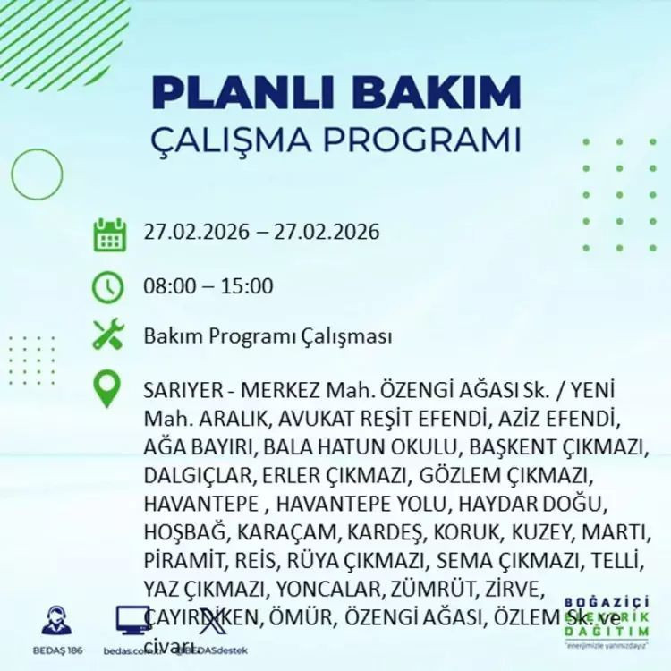 İstanbul'un 24 ilçesinde elektrikler olmayacak! İşte ilçe ilçe mahalle mahalle liste - Resim: 3