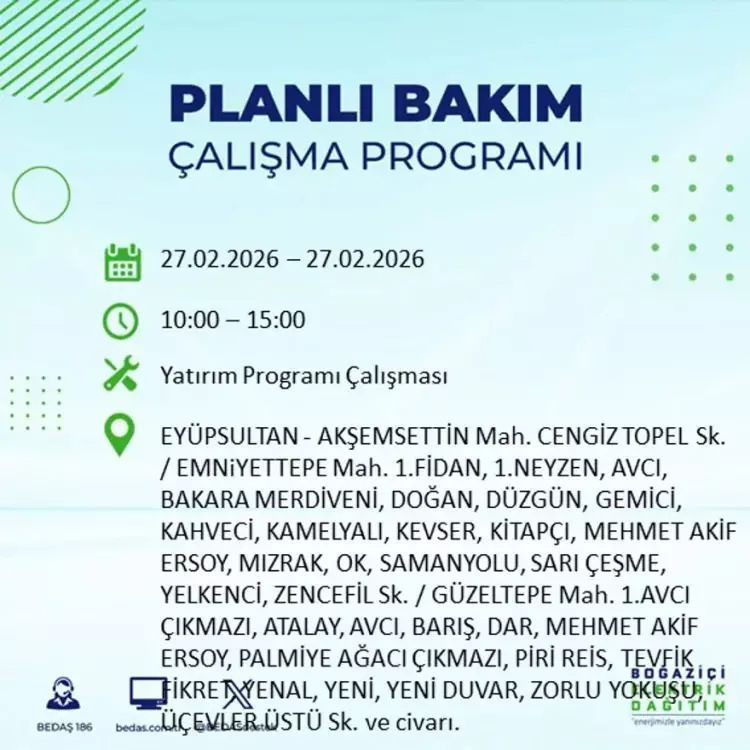 İstanbul'un 24 ilçesinde elektrikler olmayacak! İşte ilçe ilçe mahalle mahalle liste - Resim: 2