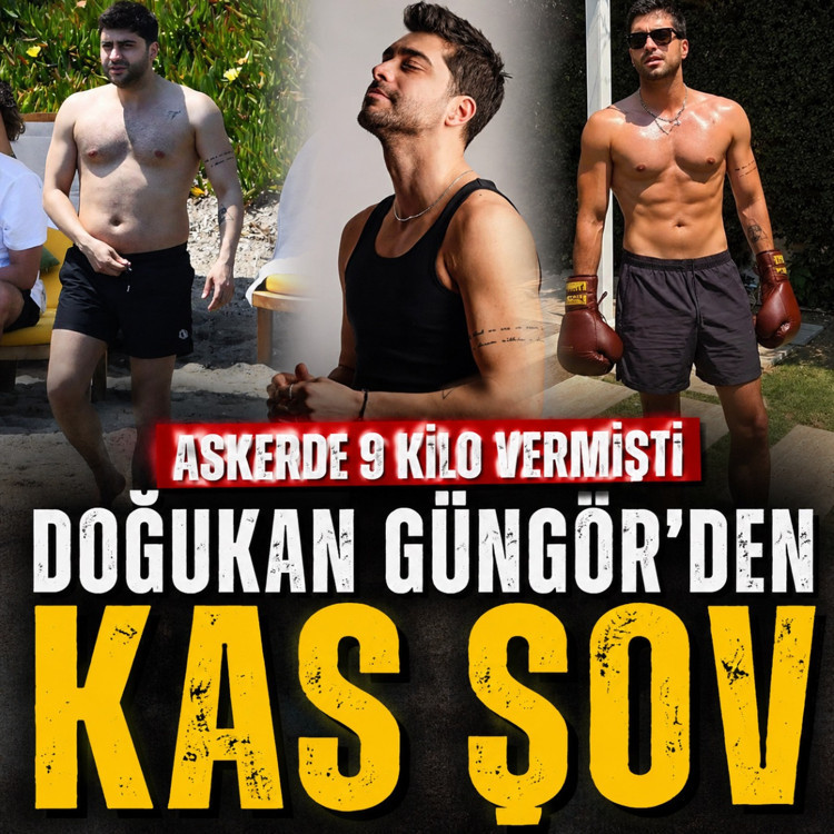 Doğukan Güngör'den kas şov! Askerde 9 kilo vermişti...