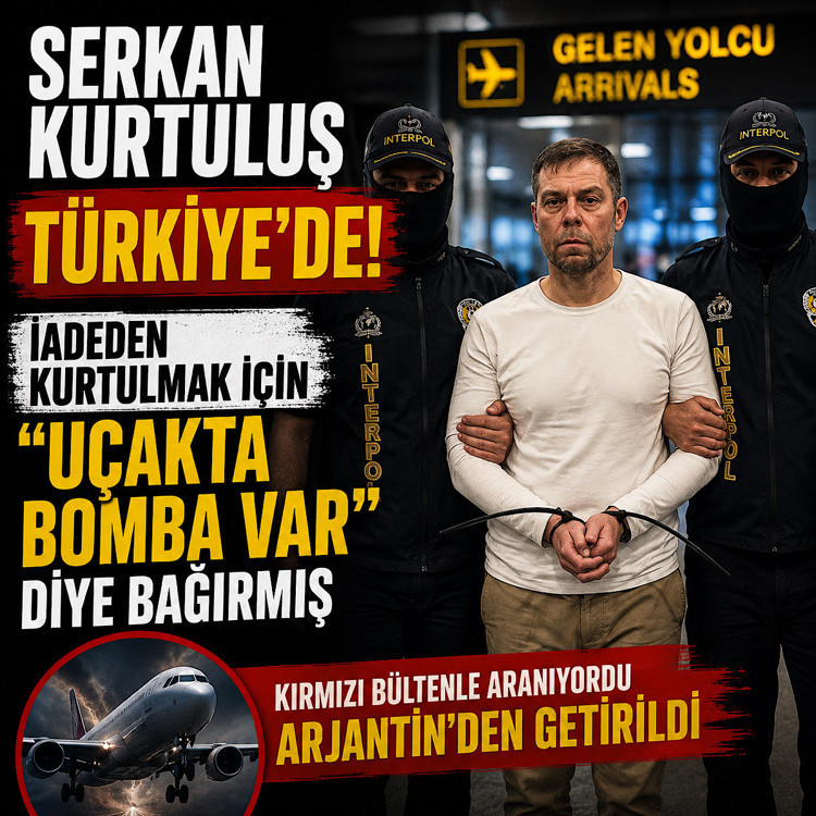 Serkan Kurtuluş Türkiye’de! İadeden kurtulmak için “Uçakta bomba var” diye bağırmış