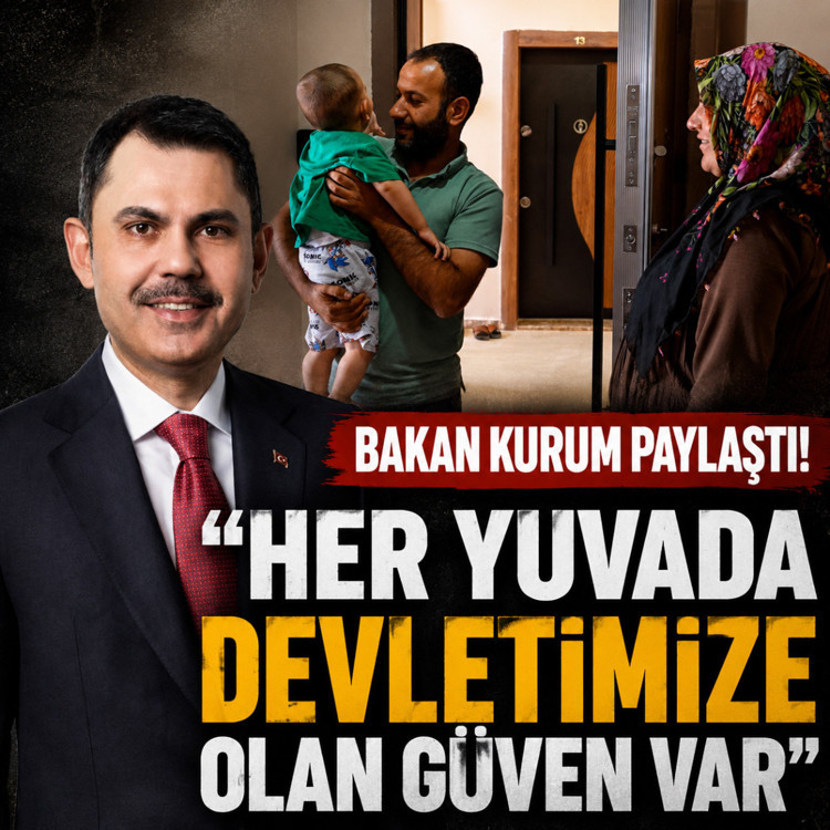 Bakan Kurum, İlk Evim Projesi ile evlerine kavuşan çiftin görüntülerini paylaştı