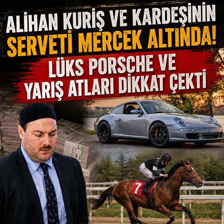 Alihan Kuriş ve kardeşinin serveti mercek altında! Lüks Porsche ve yarış atları dikkat çekti