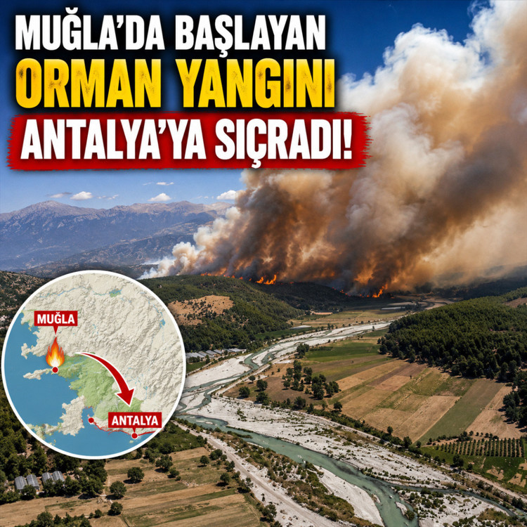 Muğla'da başlayan orman yangını Antalya'ya sıçradı!