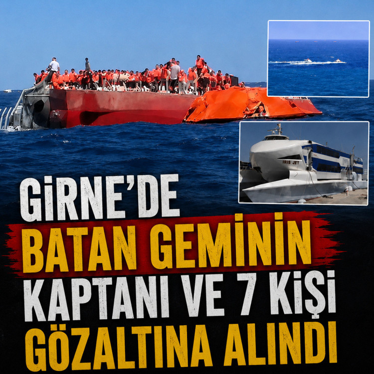 Girne'de batan geminin kaptanı ve 7 kişi gözaltına alındı