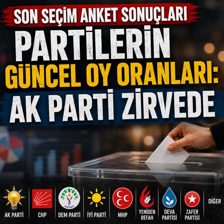 Son seçim anket sonuçları partilerin güncel oy oranları: AK Parti zirvede