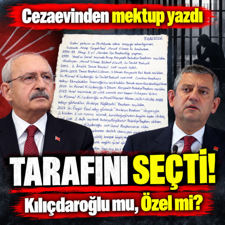 Muhittin Böcek cezaevinden mektup yazdı, tarafını seçti! Kılıçdaroğlu mu Özel mi?