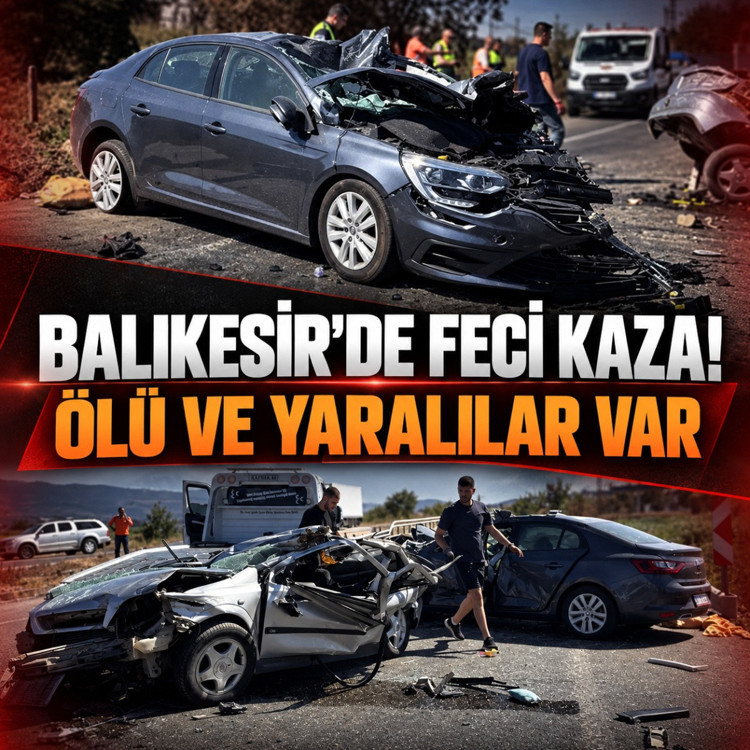 Balıkesir’de iki otomobil çarpıştı: 1 ölü, 3 yaralı
