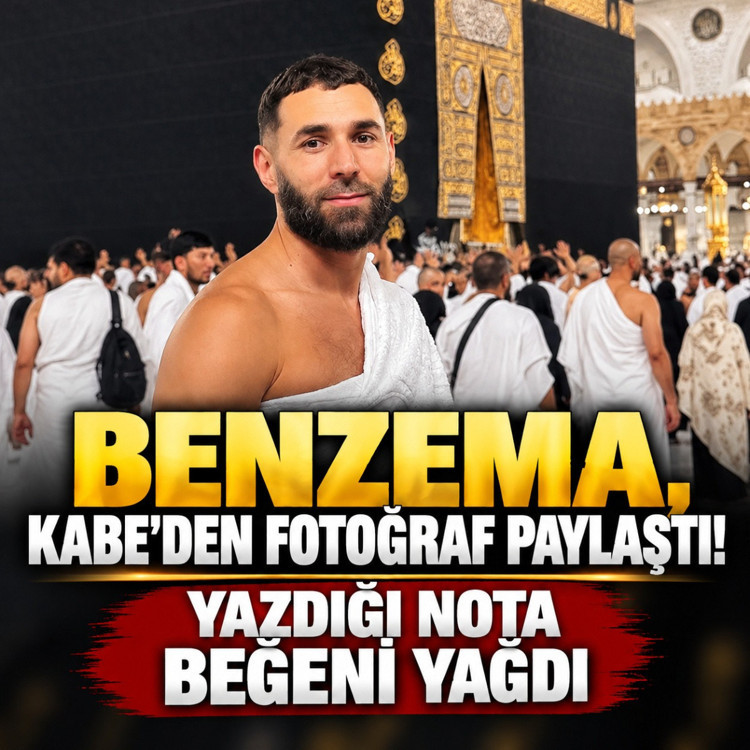 Benzema, Kabe'den fotoğraf paylaştı! Yazdığı nota beğeni yağdı