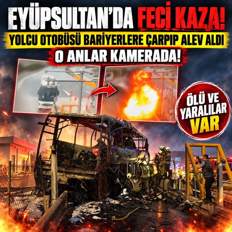 Eyüpsultan’daki otobüs kazasında 2 kişi hayatını kaybetti! Kaza anı kamerada
