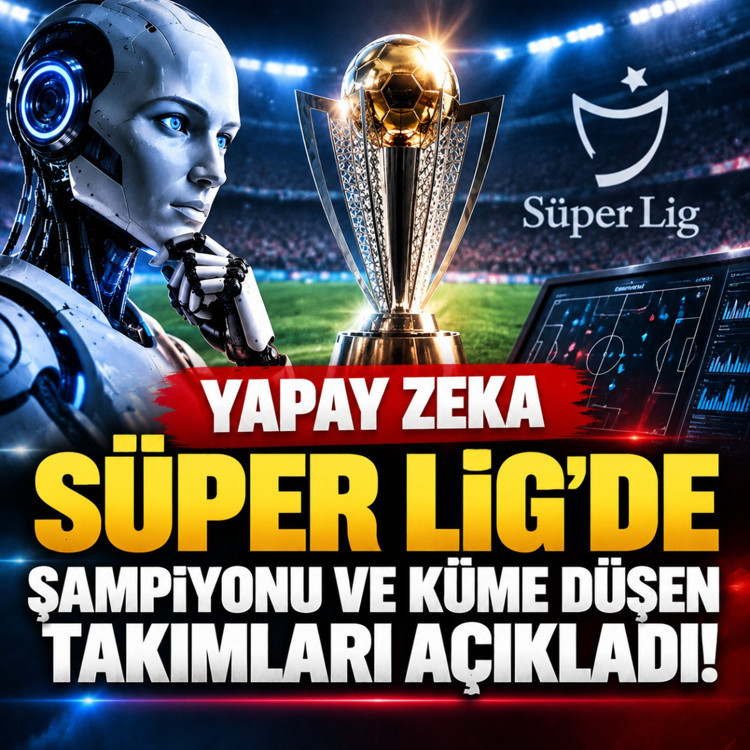 Yapay zeka Süper Lig'de şampiyonu ve küme düşen takımları açıkladı!