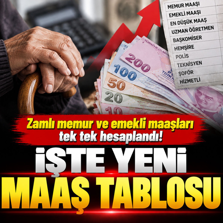 Zamlı memur ve emekli maaşları tek tek hesaplandı! İşte yeni maaş tablosu