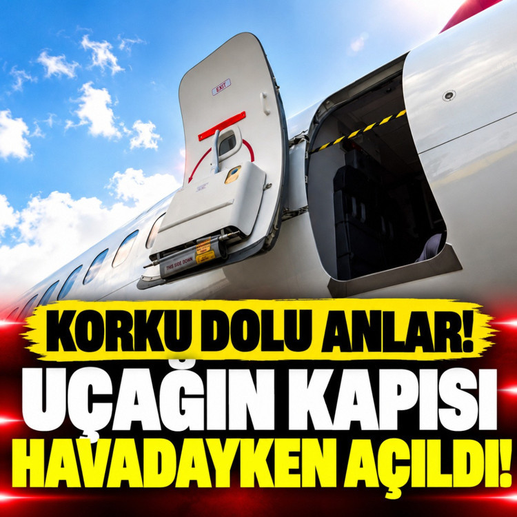 Ambulans uçağın kapısı havada açıldı!