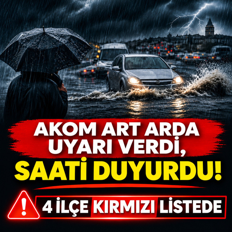 AKOM art arda uyarı verdi, kritik saati duyurdu! İstanbul'da 4 ilçe kırmızı listede