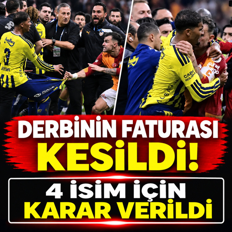 Derbideki kavganın faturası kesildi! 4 isim için karar verildi