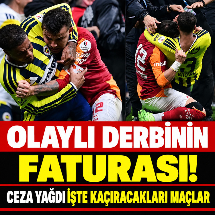 Olaylı Galatasaray-Fenerbahçe derbisinin faturası! Abdülkerim Bardakcı ve Archie Brown'un cezaları belli oldu