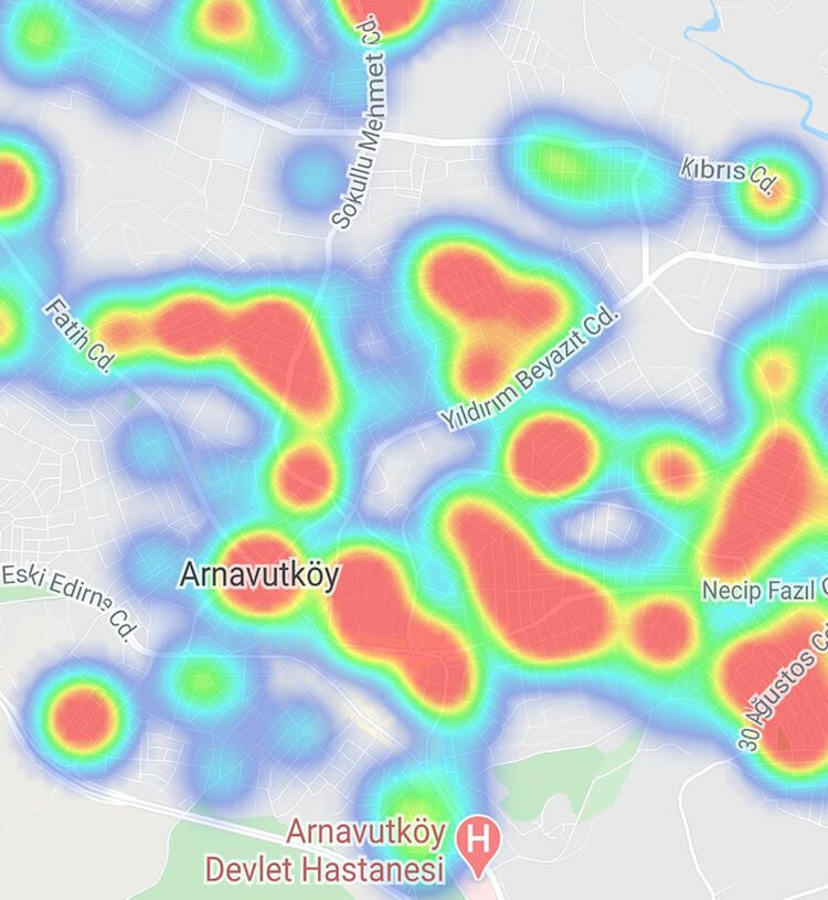 İstanbul'un koronavirüs yoğunluk haritası çıktı! İşte ilçe ilçe korona haritası - Resim: 3