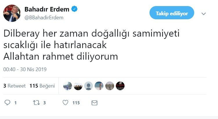 Ünlülerden Dilber Ay mesajları - Resim: 4