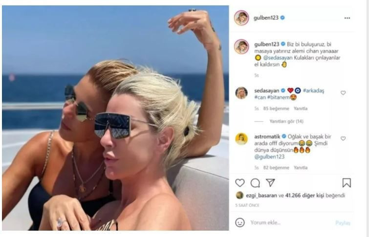 Seda Sayan Gülben Ergen'in tekne keyfine Seren Serengil'den 'yaşlı motorlar' iması - Resim: 3