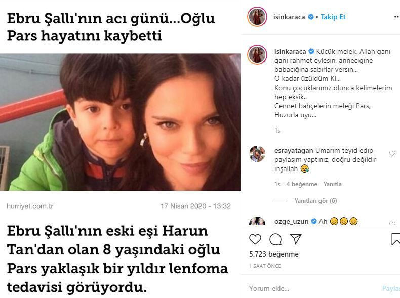 Ebru Şallı oğlu Pars'ı kaybetti! Ünlülerden taziye mesajları yağdı - Resim: 3