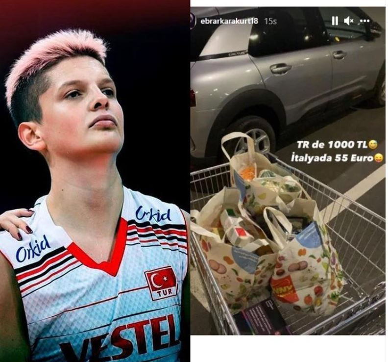 Ebrar Karakurt’tan flaş market paylaşımı: Türkiye'de 1000 lira, İtalya'da 55 euro - Resim: 3