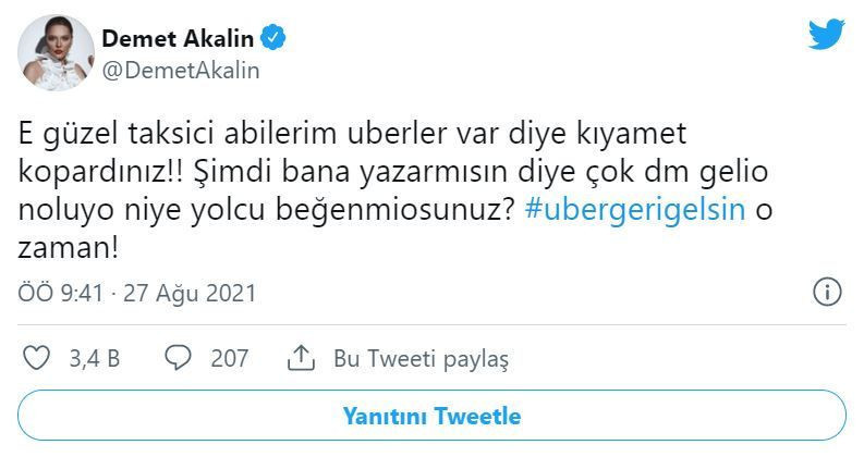 Demet Akalın taksicilere çattı 'Uber' istedi 'Yolcu beğenmiyorsunuz!' - Resim: 3