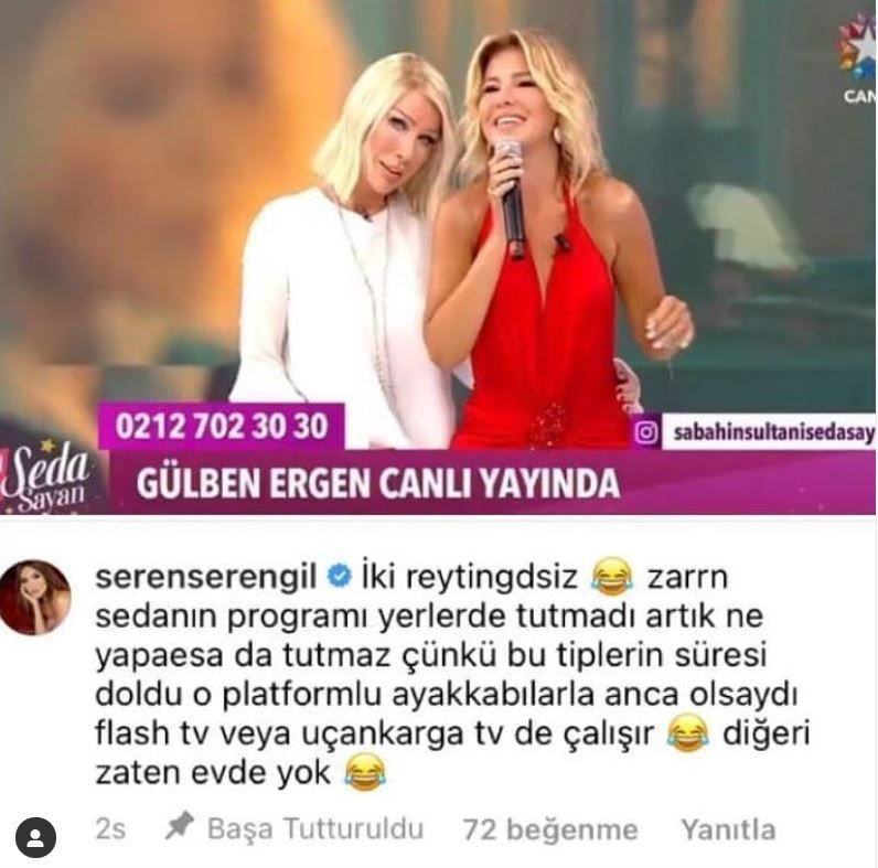 Star Tv'de  Seda Sayan ve Gülben Ergen yayınına Seren Serengil'den 'iki reytingsiz' yorumu - Resim: 1