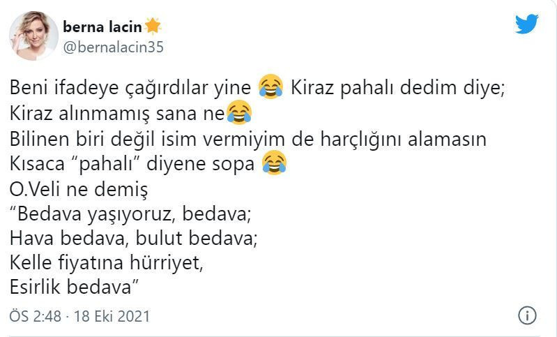 Berna Laçin'e 'kiraz' şoku! 'Pahalı' dediği için ifadeye çağırıldı... - Resim: 2