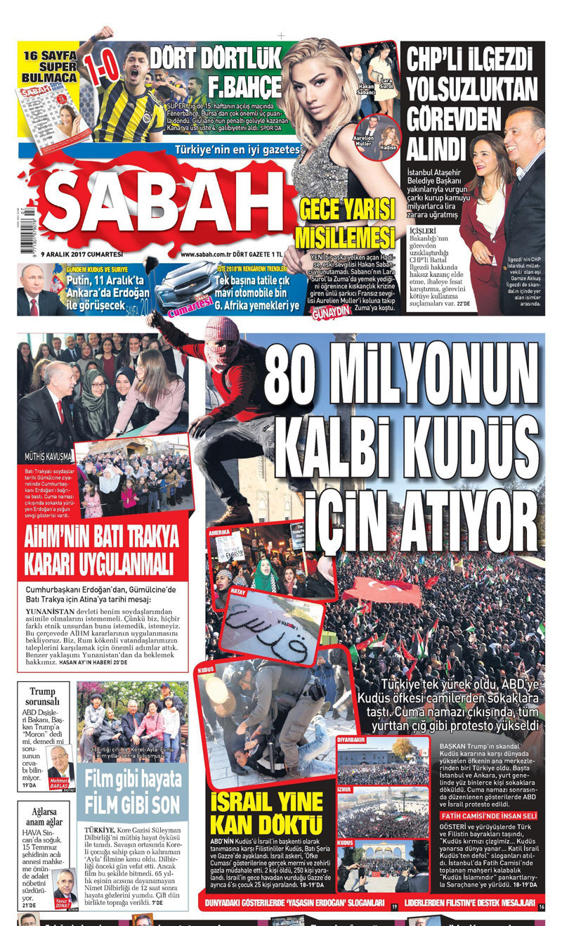 Gazete manşetleri Hürriyet - Sözcü - Fanatik 9 Aralık 2017 - Resim: 4