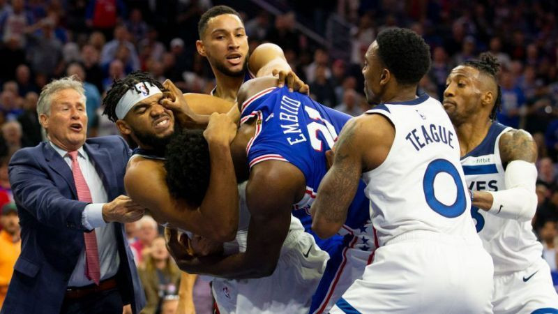 NBA'de Karl Anthony Towns ve Joel Embiid gırtlak gırtlağa girdi - Resim: 2