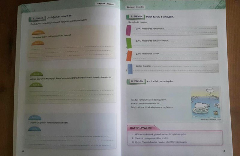 6. sınıf Türkçe kitabında kutup ayısından uygunsuz hareket! - Resim: 3