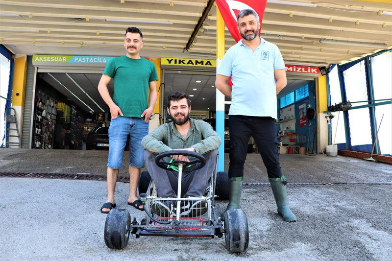 Samsunlu otomobil tamircisi yaptı alışveriş sepetinden araba yaptı 120 km hızla gidiyor - Resim: 1