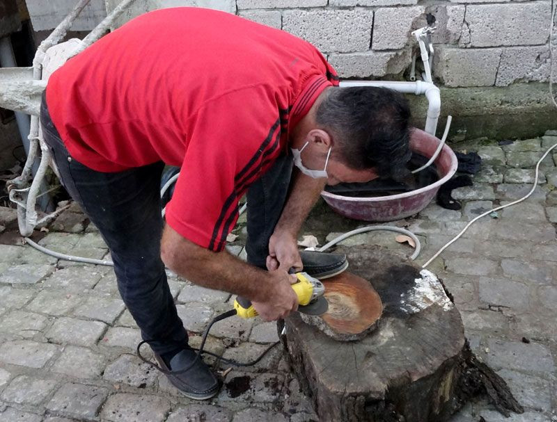 Sürmene'de kestiği ağacın gövdesindeki figür şaşırttı İlk gördüğümde bir korku hissettim - Resim: 2
