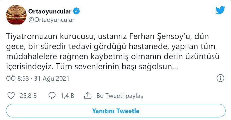 Ferhan Şensoy'un ölüm haberinin ardından sevenleri yasta... Sosyal medyada paylaştılar - Resim: 3