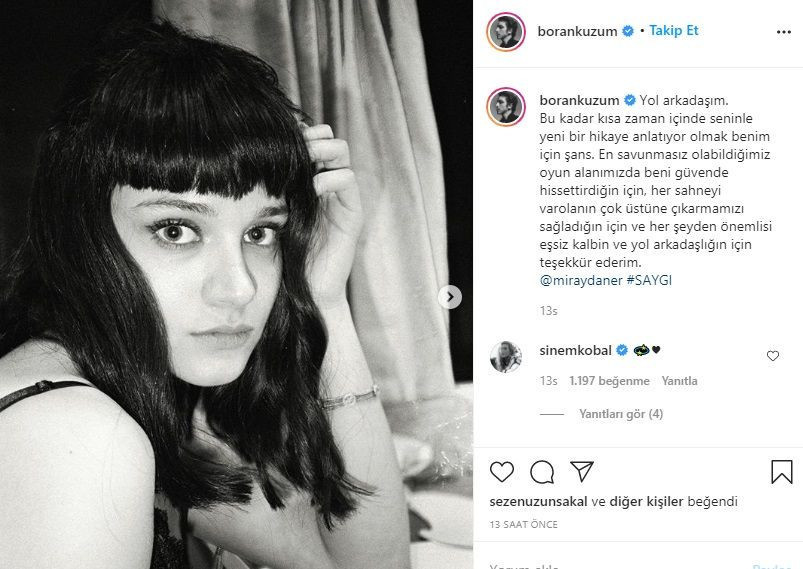 Saygı dizisinin yıldızları Boran Kuzum'dan Miray Daner'e olay mesaj bakın ne yazdı - Resim: 4