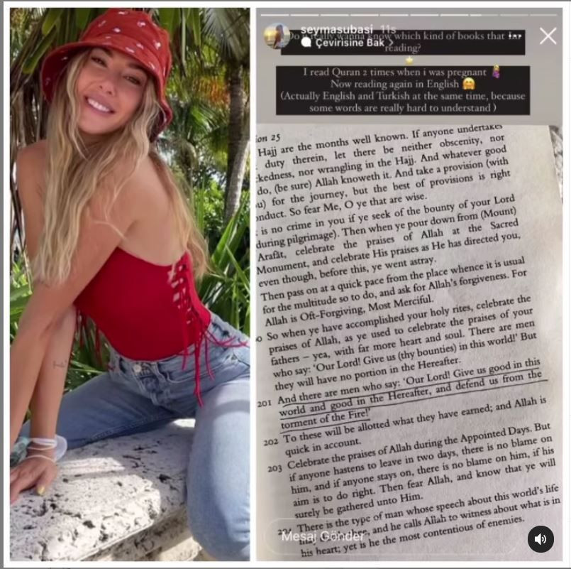 Şeyma Subaşı'nın 'İngilizce Kuran-ı Kerim' paylaşımıyla sosyal medyayı ikiye böldü - Resim: 2