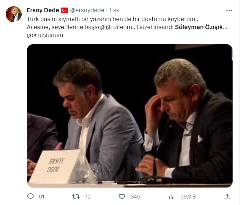 Süleyman Özışık en zor zamanda bile durduğu yeri terk etmedi! Taziye mesajları... - Resim: 4