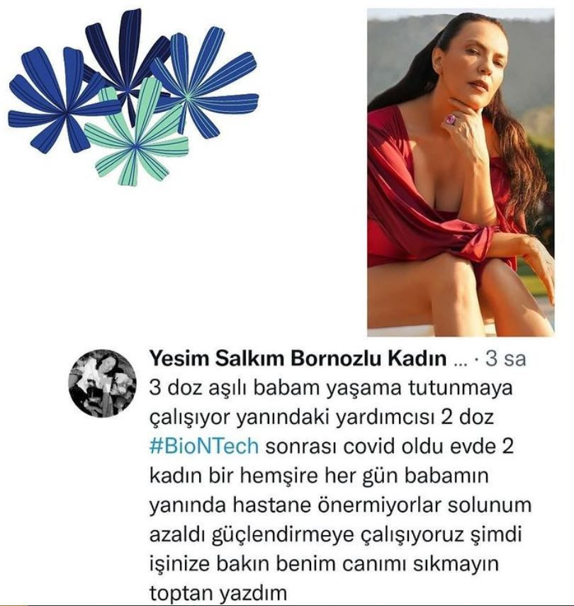 Aşı karşıtı Yeşim Salkım: Babam 3 doz Biontech'ten sonra korona oldu - Resim: 1