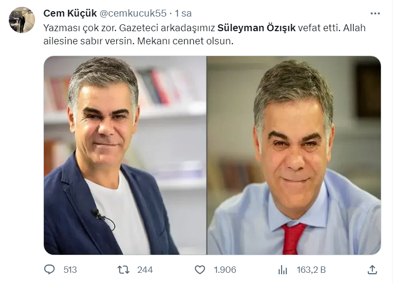 Süleyman Özışık en zor zamanda bile durduğu yeri terk etmedi! Taziye mesajları... - Resim: 3