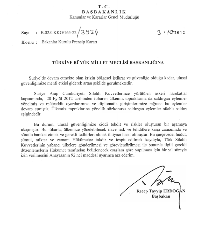 İşte savaş tezkeresinin tam metni! - Resim: 1