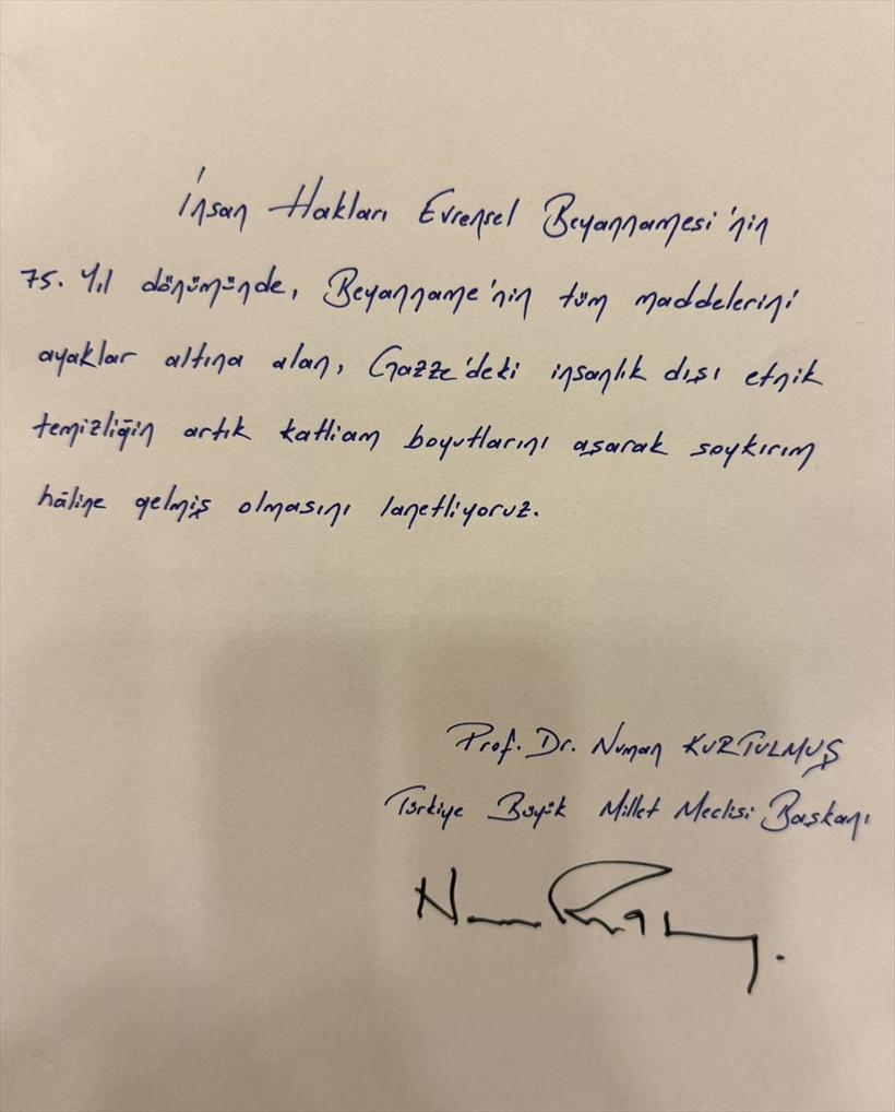 Milletvekilleri el yazılarıyla Filistin'e destek mesajları yazdı! İşte Meclis'teki panoda yer alan o mesajlar... - Resim: 1