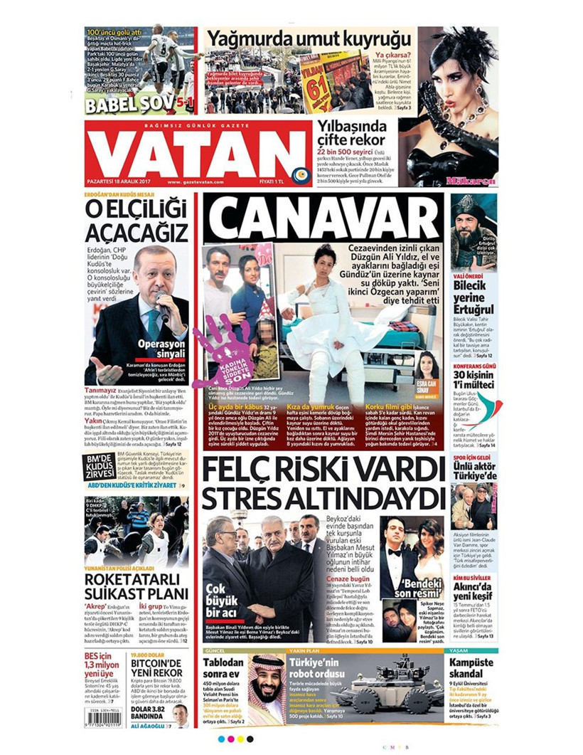 Gazete manşetleri Hürriyet - Fotomaç - Fanatik 18 Aralık 2017 - Resim: 2