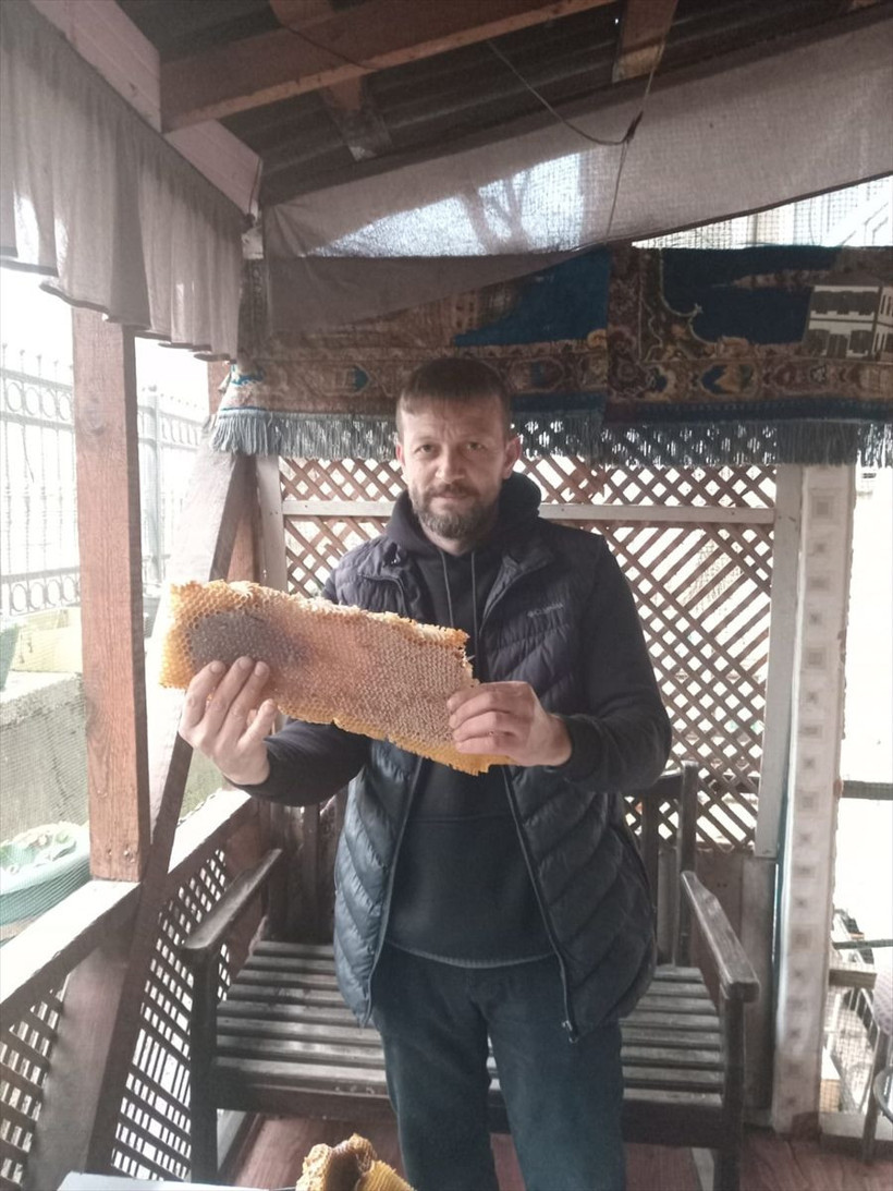 Arılar valize petek yaptı, 8 kilogram bal çıktı! - Resim: 1