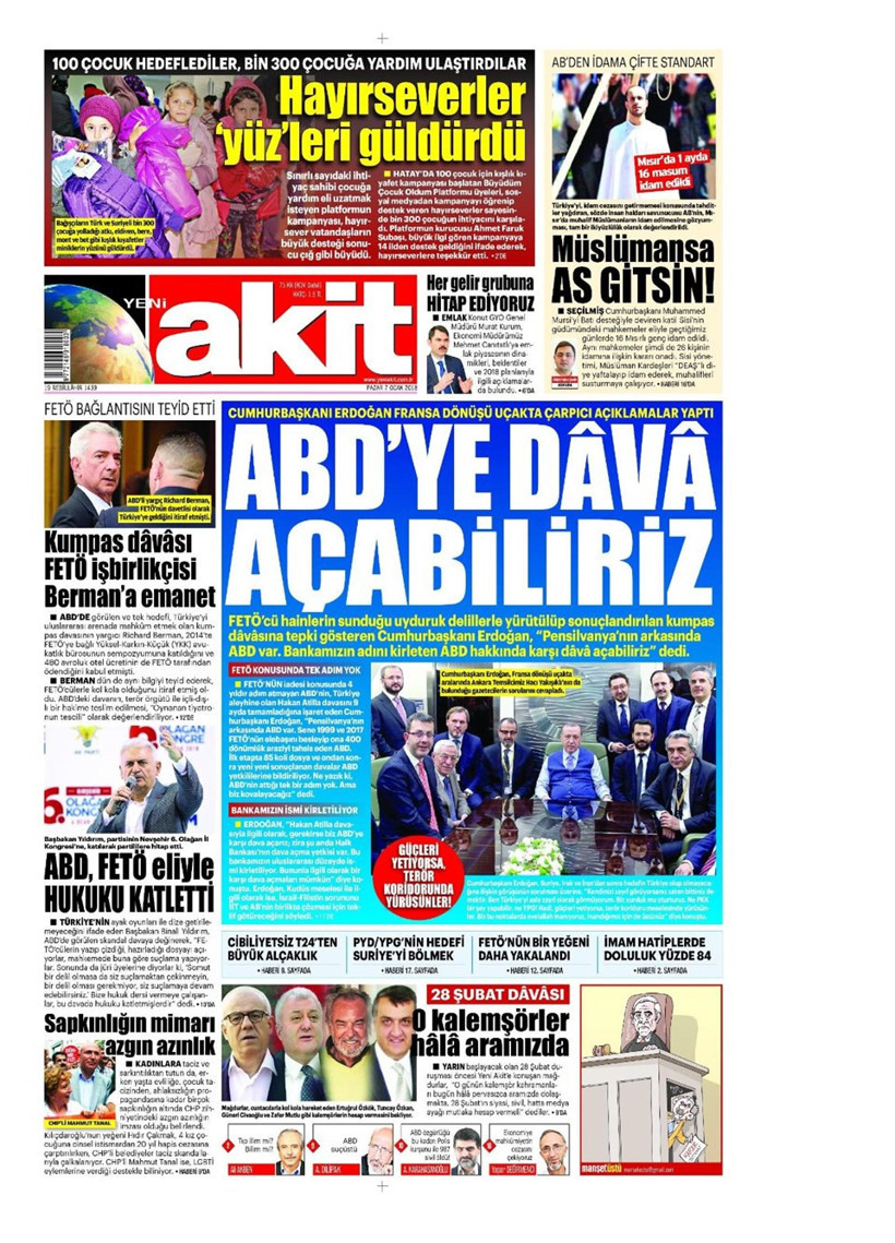 Gazete manşetleri Hürriyet - Sözcü- Sabah 7 Ocak 2018 - Resim: 3