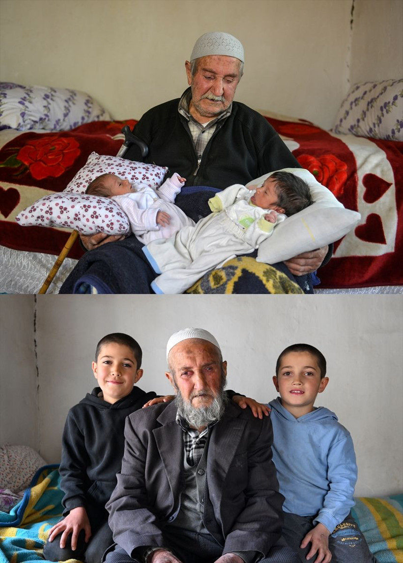 85 yaşında ikizleri oldu, şimdi 3. sınıfa gidiyorlar! - Resim: 1