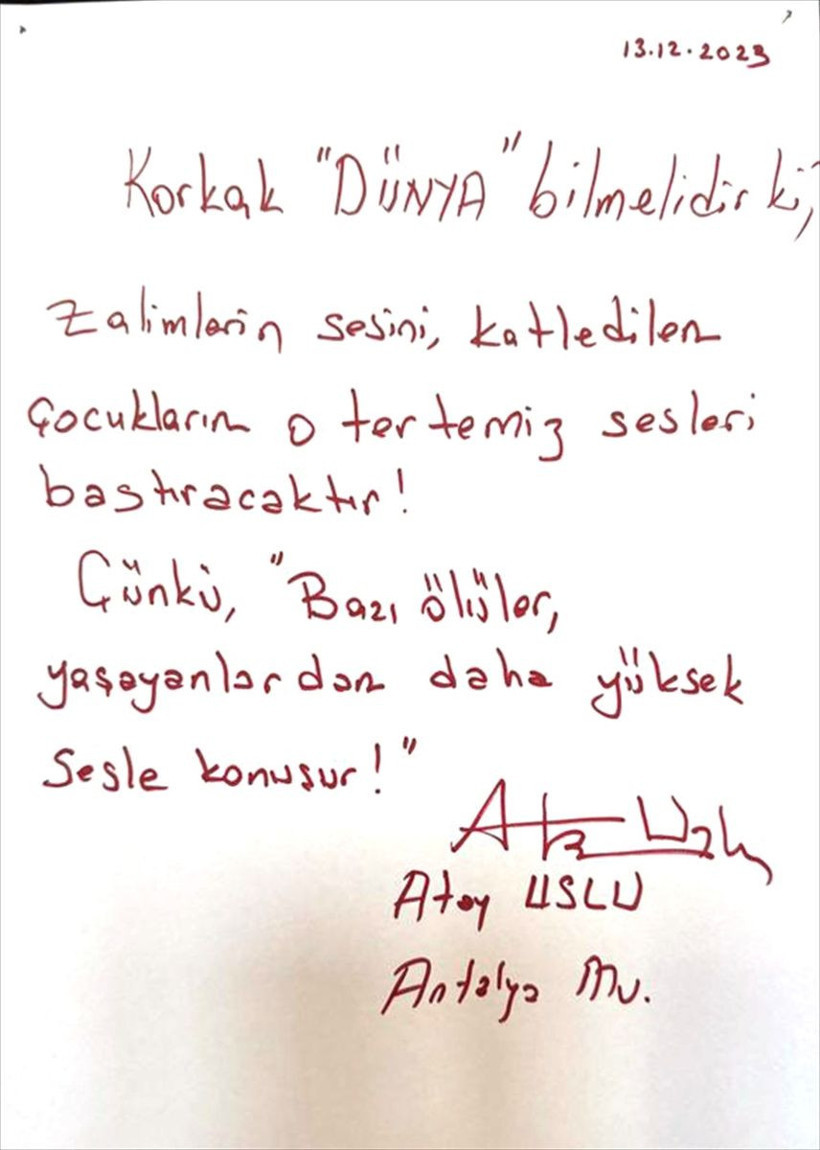 Milletvekilleri el yazılarıyla Filistin'e destek mesajları yazdı! İşte Meclis'teki panoda yer alan o mesajlar... - Resim: 3