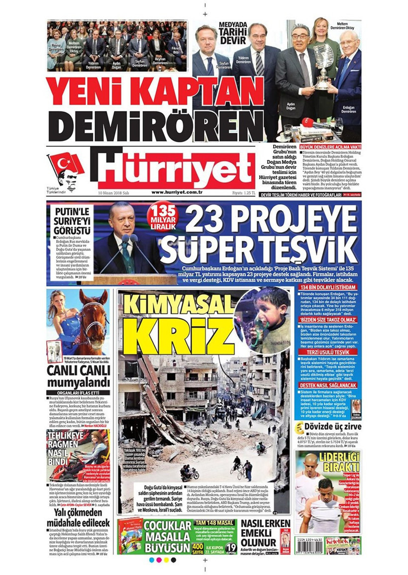Gazete manşetleri 10 Nisan 2018 Hürriyet - Sözcü - Posta - Resim: 4